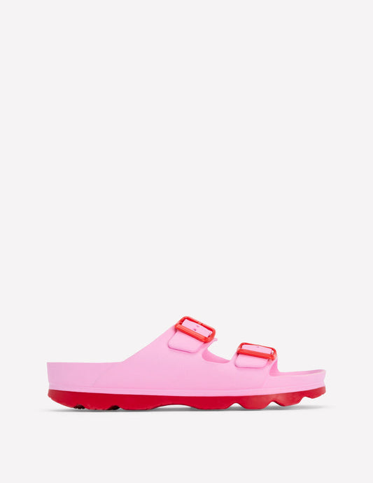 Lyla Double Buckle Sliders Soft Pink
