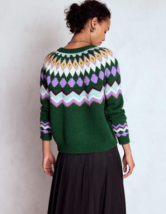 Eleanor Fair Isle Sweater Courtyard Melange