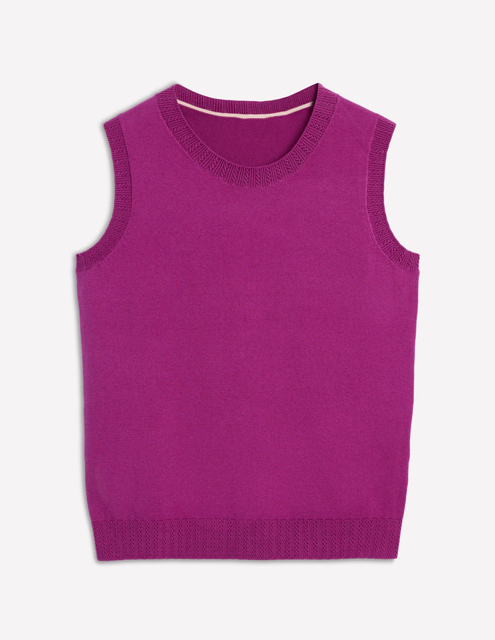Emilia Cotton Crew Neck Vest Regal Purple