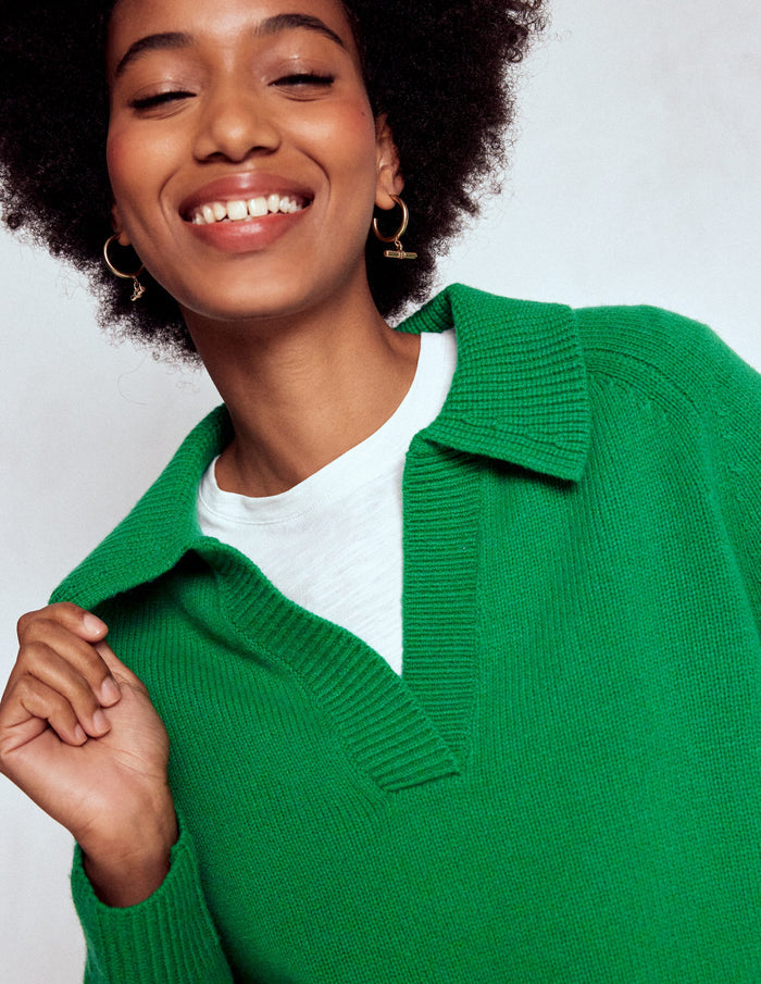 Marion Merino Henley Sweater Rich Emerald