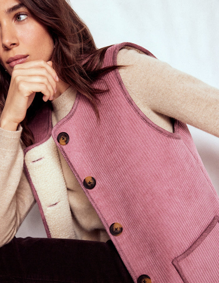 Clerkenwell Reversible Gilet Light Pink, Natural