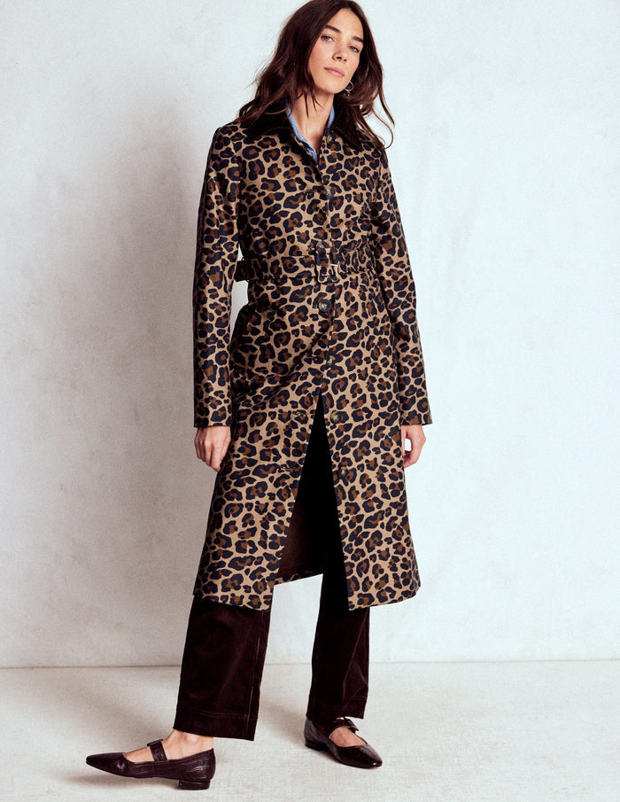 Lancaster Belted Mac Leopard