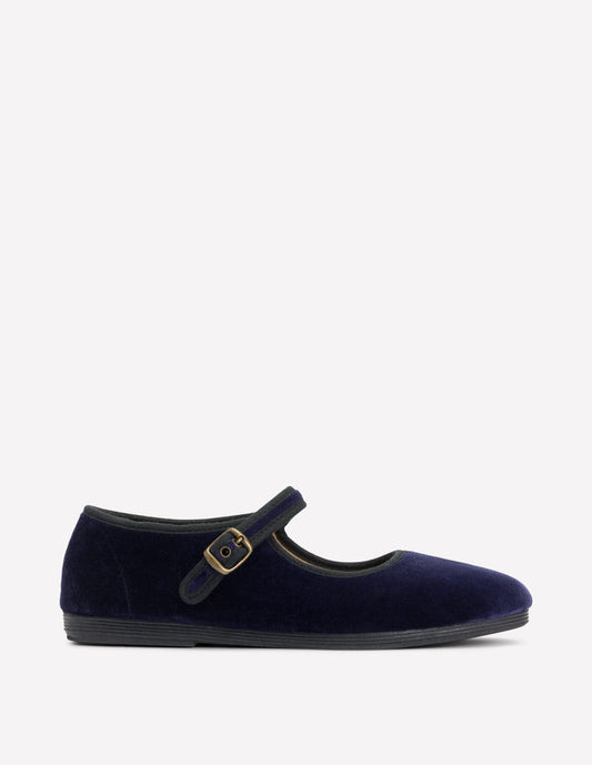 Flexi Mary Jane Navy Velvet