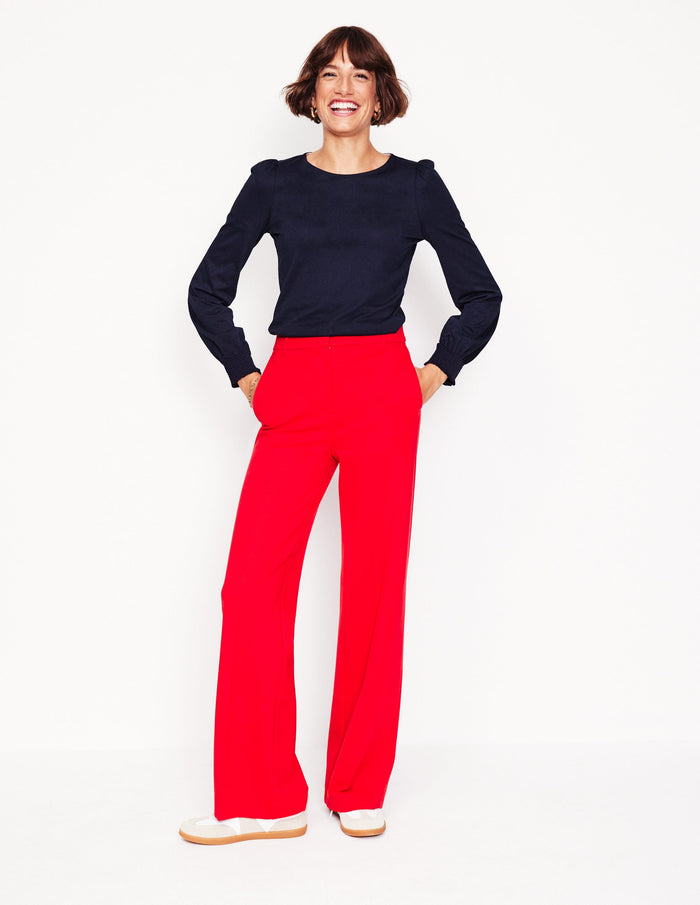 Smocked Cuff Supersoft Top Navy