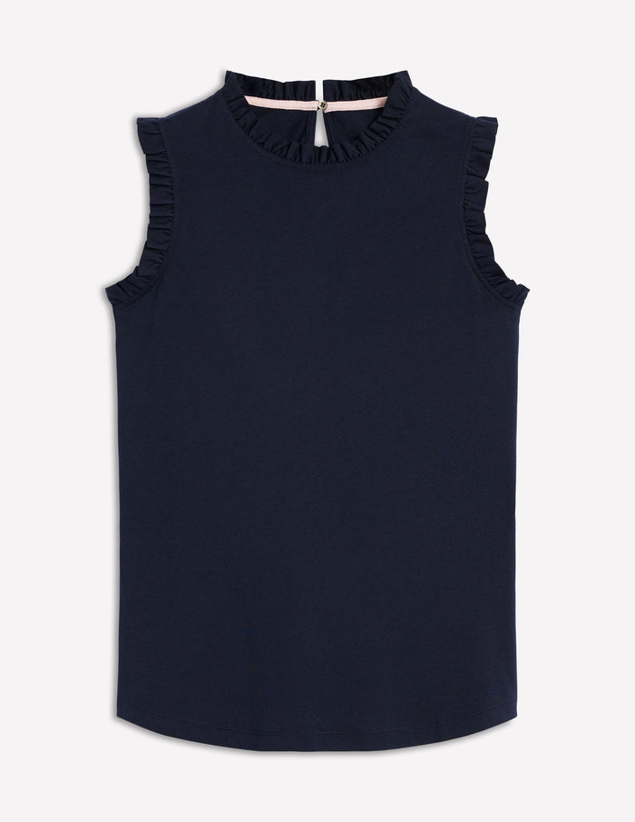 Supersoft Frill Detail Vest Navy