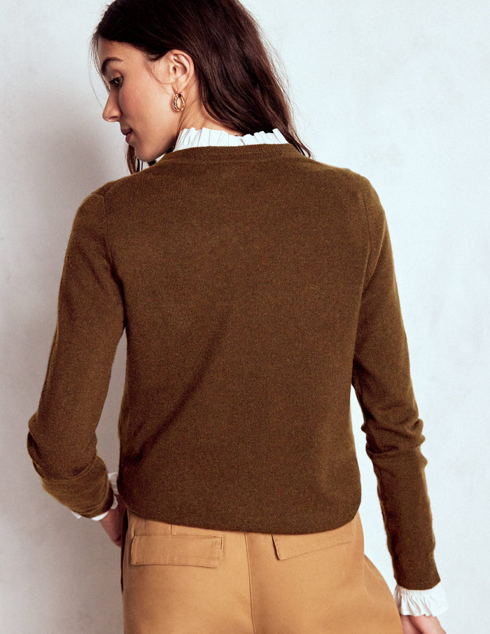 Eva Cashmere Crew Neck Sweater Mocha