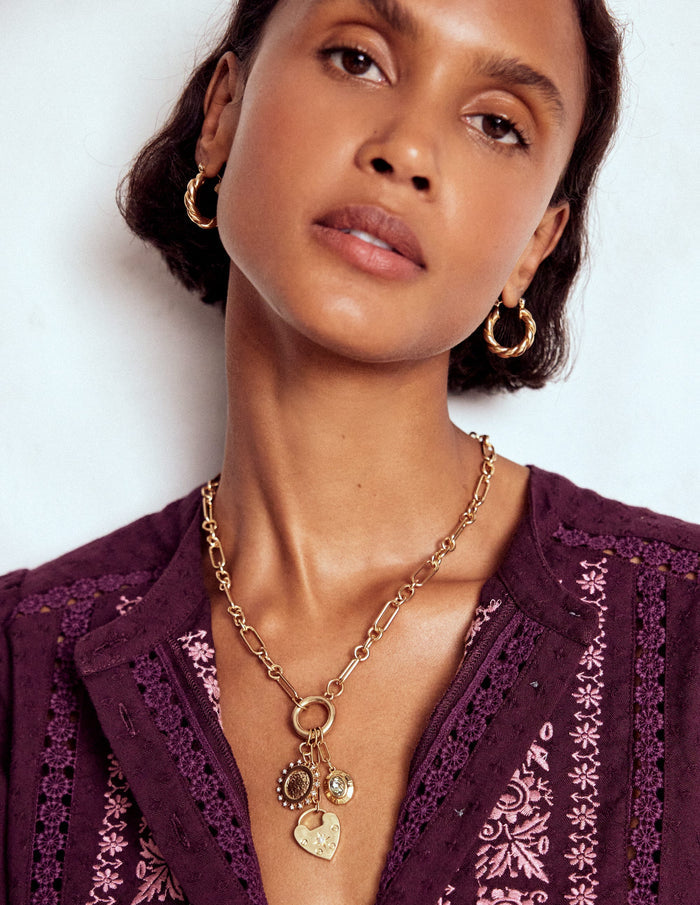 Chain Charm Necklace Gold Colour