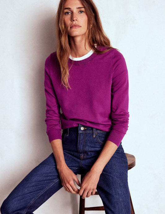 Emilia Cotton Crew Sweater Regal Purple