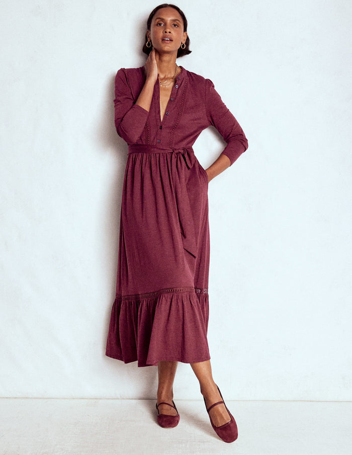 Edwina Jersey Shirt Dress Deep Wisteria