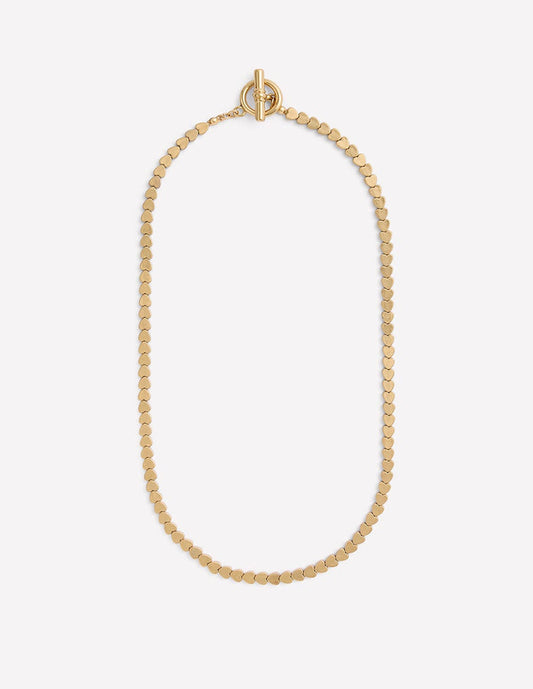Metal Heart Necklace Gold