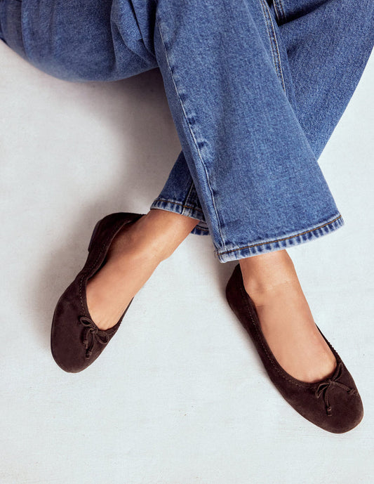 Kitty Flexi Sole Ballet Flats Chocolate