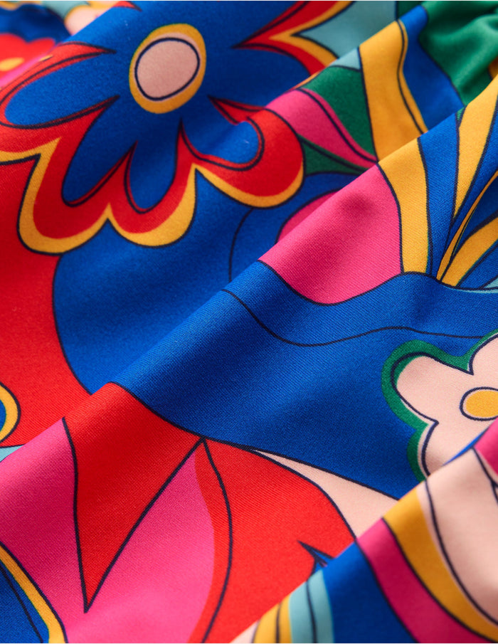 Mykonos Deep V Swimsuit Multi, Blossomy Pop