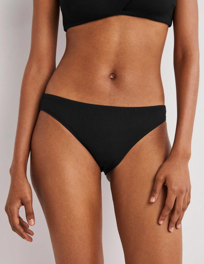 Classic Bikini Bottoms Textured Black