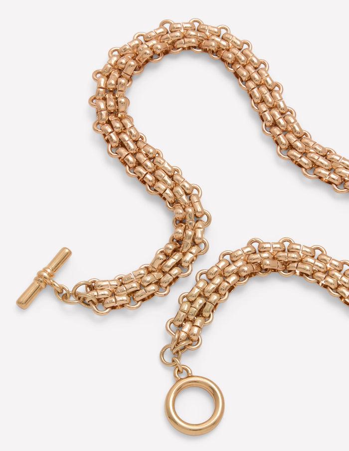 Woven Chain Necklace Gold Colour