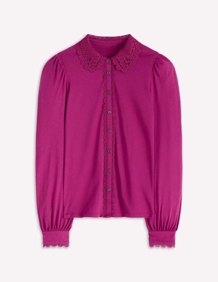 Lace Collar Blouse Rich Magenta