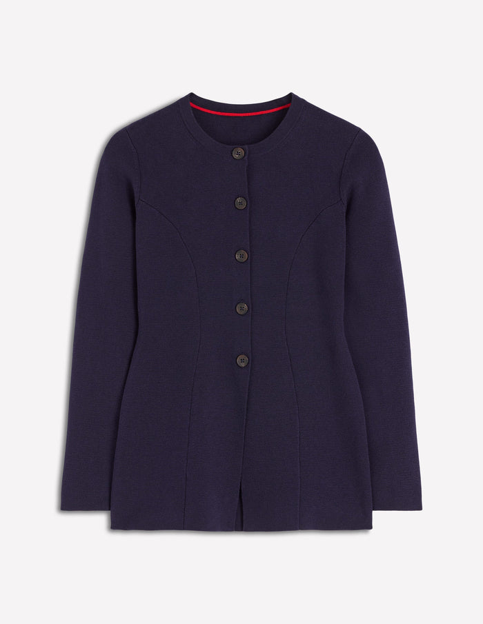Joanna Fitted Knitted Jacket Navy