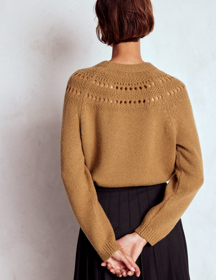 Fluffy Chunky Sweater Camel Melange