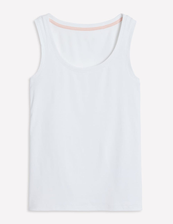 Essential Scoop-Neck Tank White