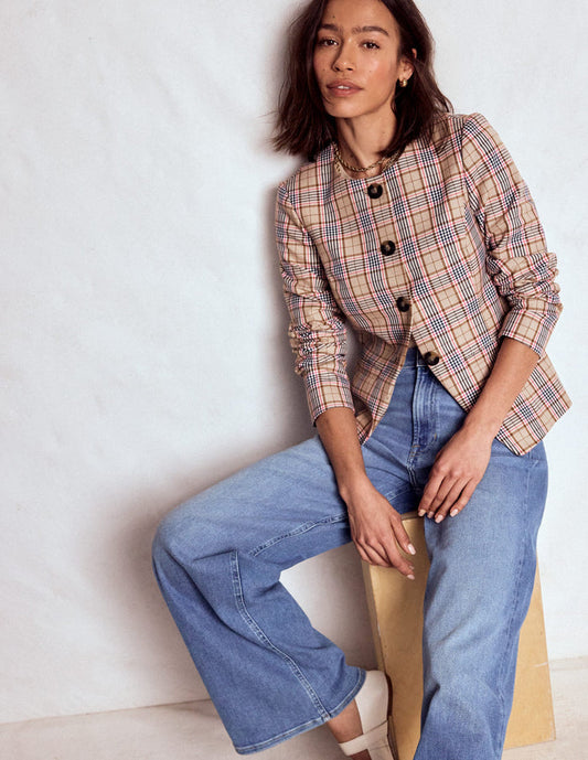 Hampstead Check Blazer Brown, Pink & Navy Check