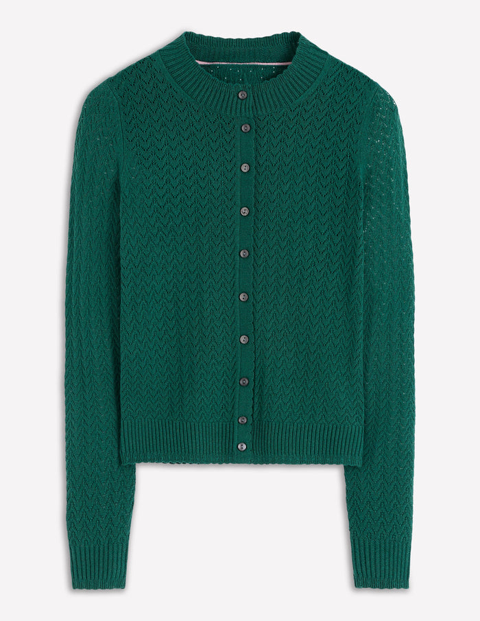 Diane Pointelle Cardigan Drake Green