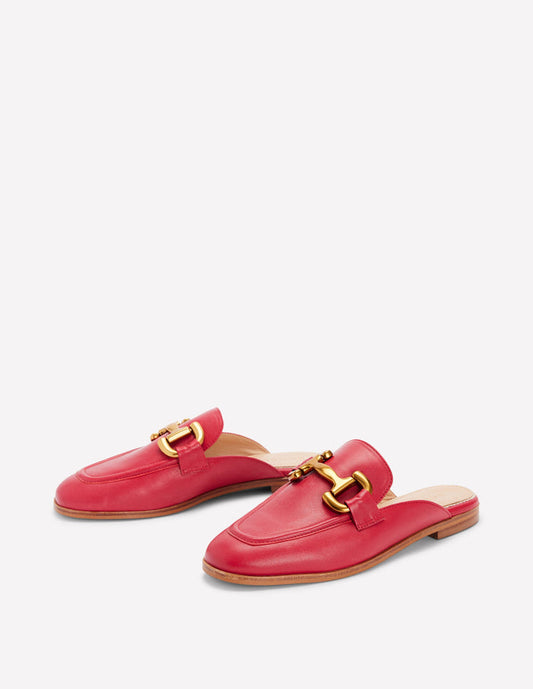 Iris Snaffle Mule Loafers Red