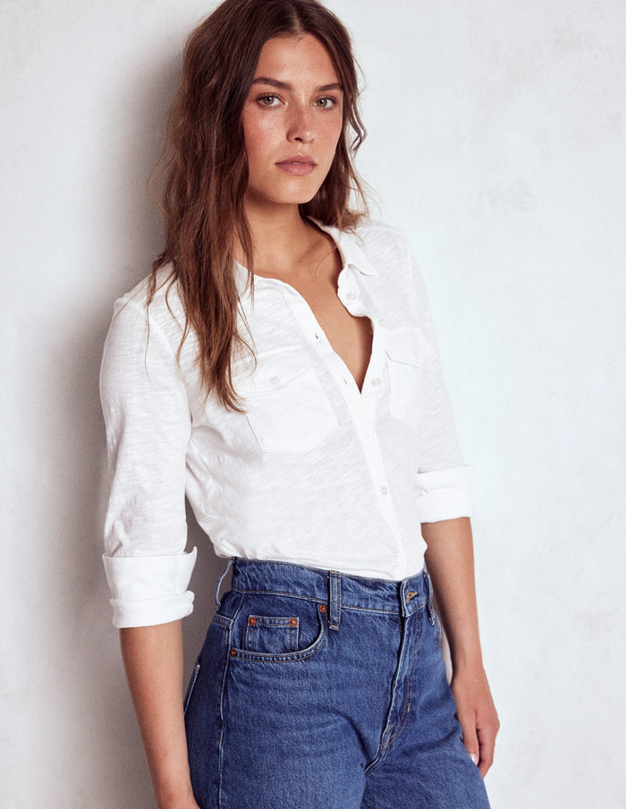 Amy Jersey Shirt White