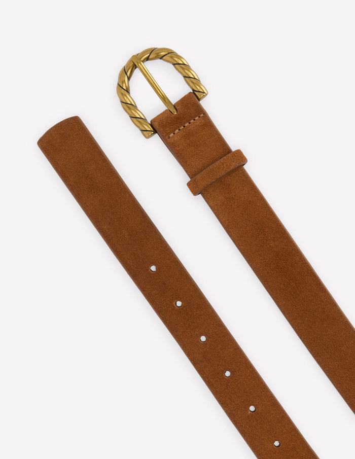Twist Buckle Belt Tan