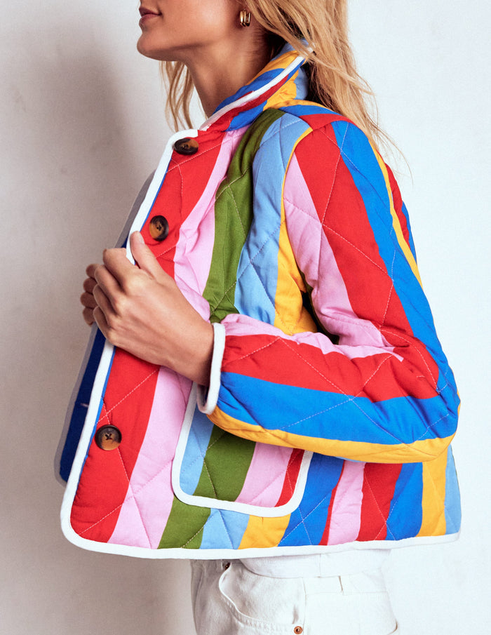 Fitzrovia Quilted Jacket Rainbow Stripe
