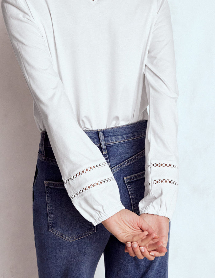 Flo Trim Detail Top White