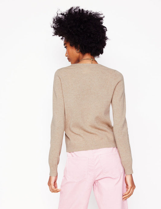 Eva Cashmere Crew Neck Sweater Chinchilla Melange