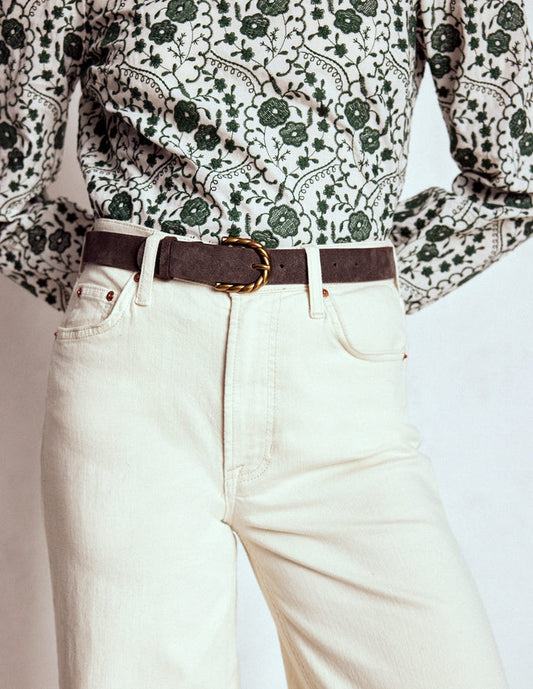 Twist Buckle Belt Brown