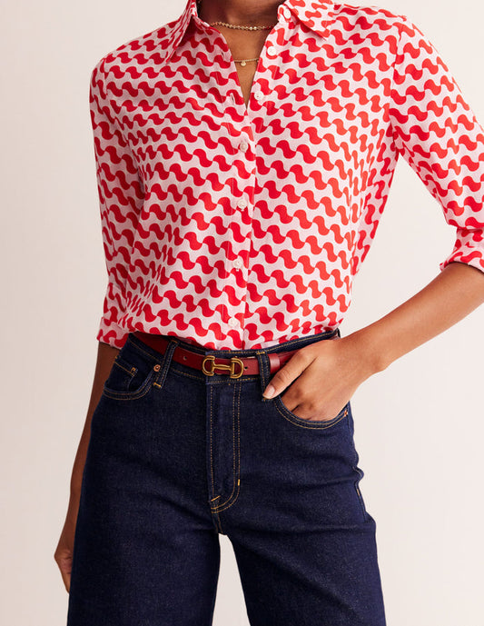 Iris Skinny Snaffle Trim Belt Red