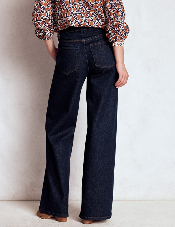 High Rise Wide Leg Jeans Indigo Rinse