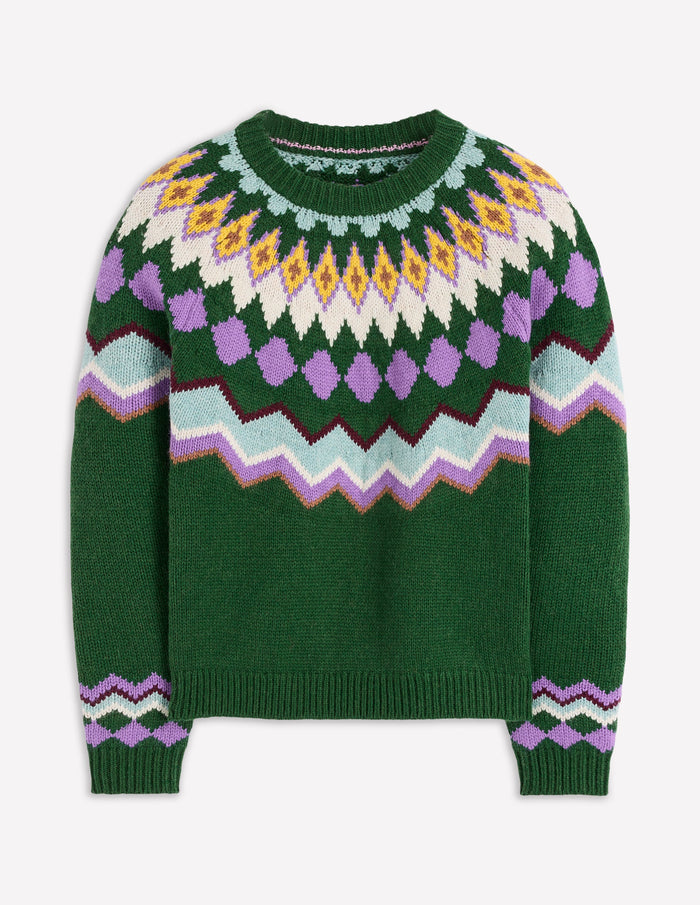 Eleanor Fair Isle Sweater Courtyard Melange