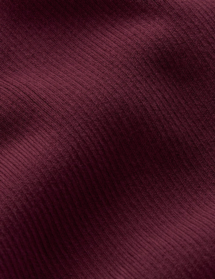 Rib Henley Top Deep Wisteria
