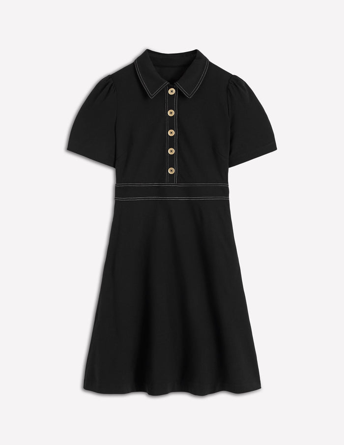 Nicolette Ponte Shirt Dress Black