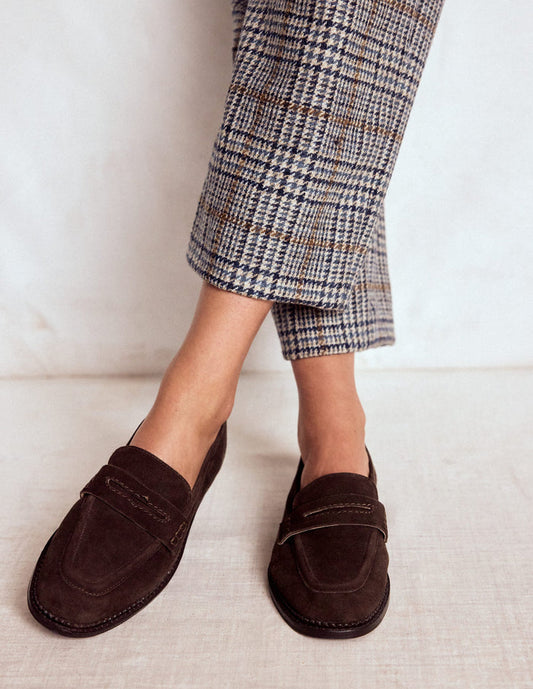Nya Penny Loafers Bitter Chocolate Suede