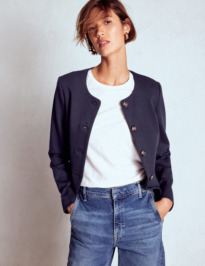 Hampstead Ponte Twill Blazer Navy
