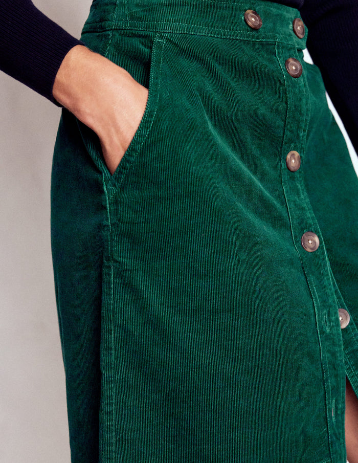 Cecelia Cord Skirt Emerald Night