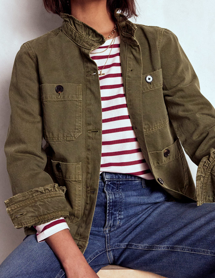 Olivia Long Sleeve Breton Deep Wisteria Stripe