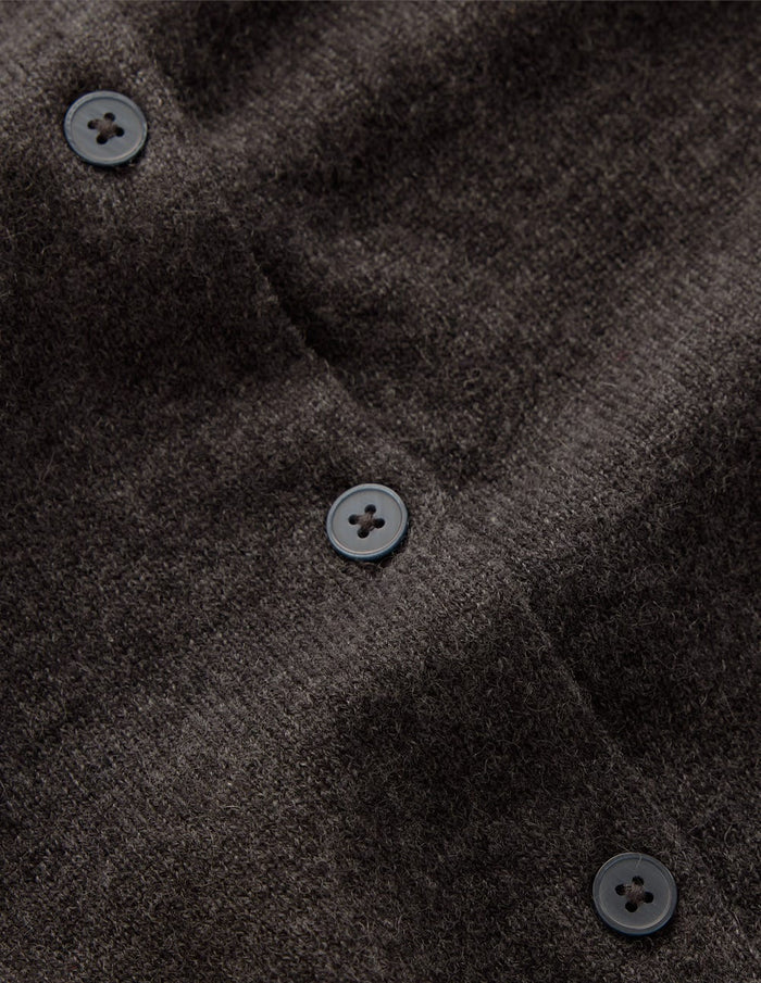 Eva Cashmere Cropped Cardigan Charcoal Melange