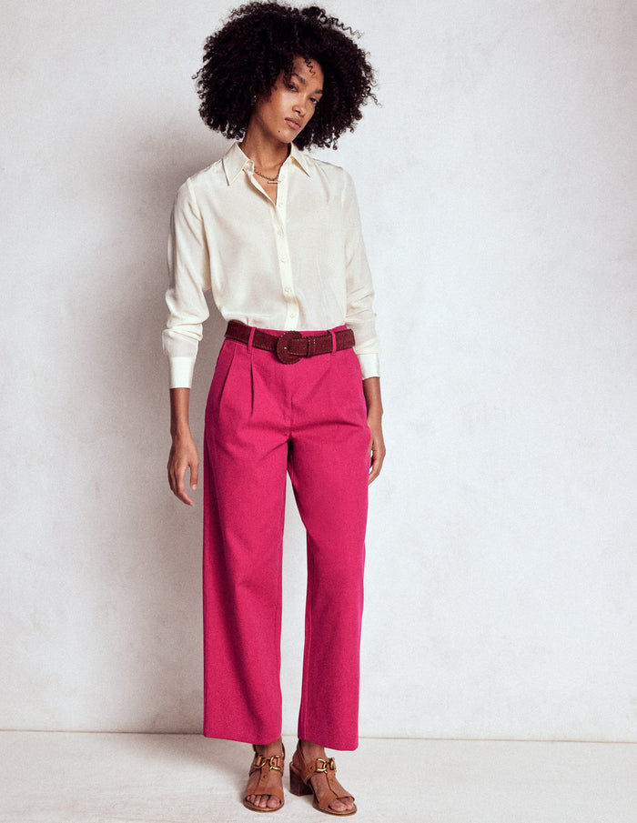 Bloomsbury Cotton Pants Bright Cherry