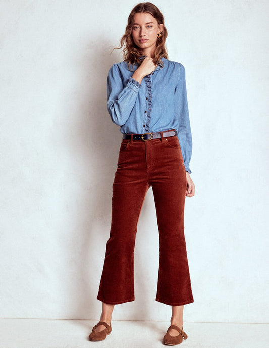 5-Pocket Cord Kick Jeans Fired Brick