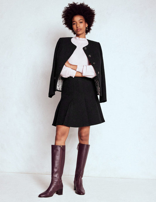 Flippy Textured Skirt Black