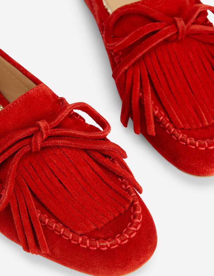 Soft Tassel Deck Shoes Post Box Red