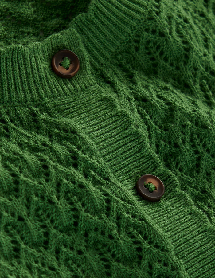 Dot Pointelle Cardigan Iguana Green
