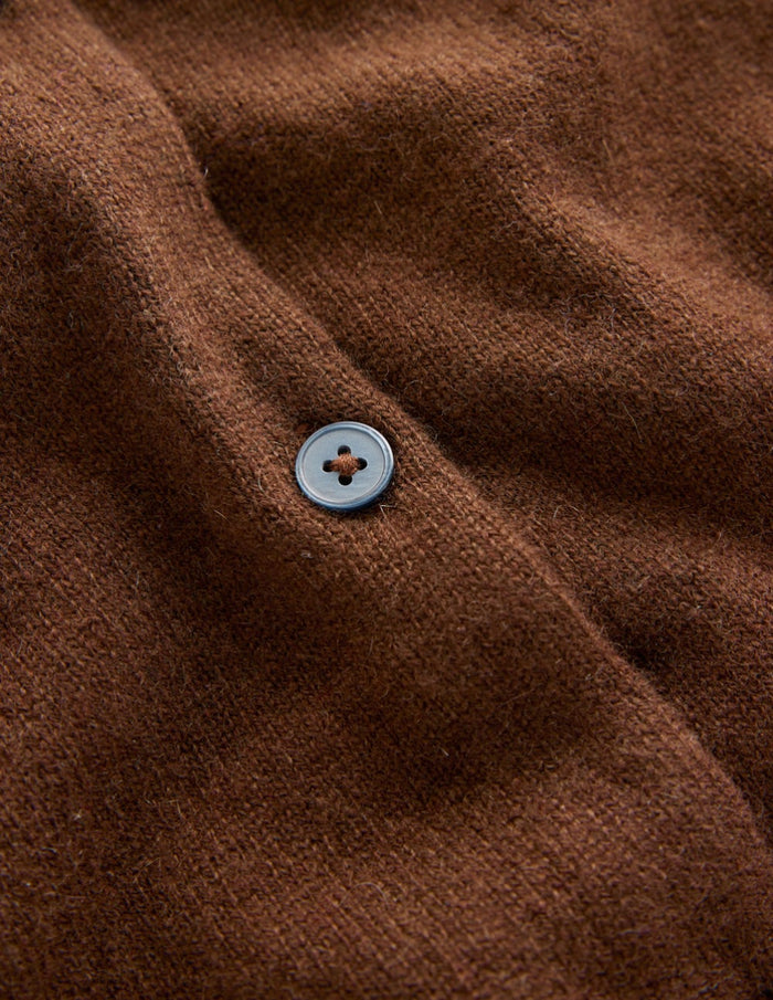 Eva Cashmere Crew Cardigan Mocha