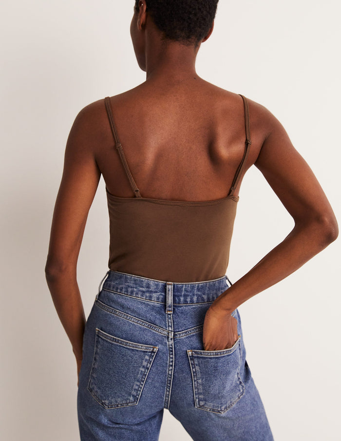 Plain Cami Top Deep Brown