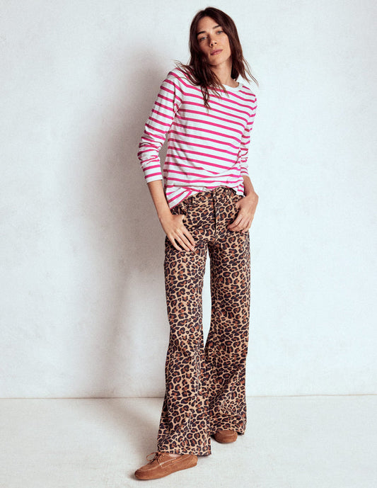 Olivia Long Sleeve Breton Pink Peony Stripe