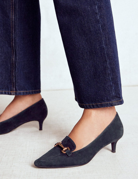 Iris Heel Snaffle Point Loafer Navy